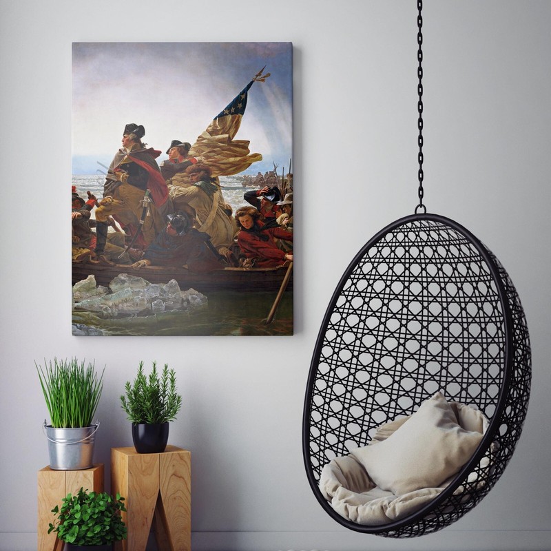 Washington Crossing The Delaware USA America History Canvas Wall Art Print gallery