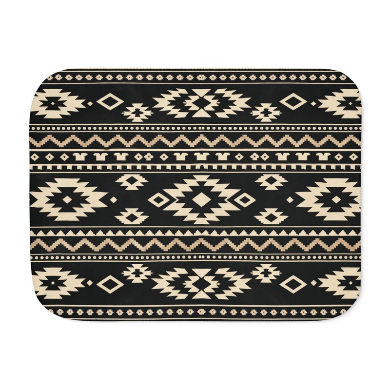 Southwestern Aztec Alpaca Style 60″x80″ Pattern Sherpa Blanket | Two-Tone Throw