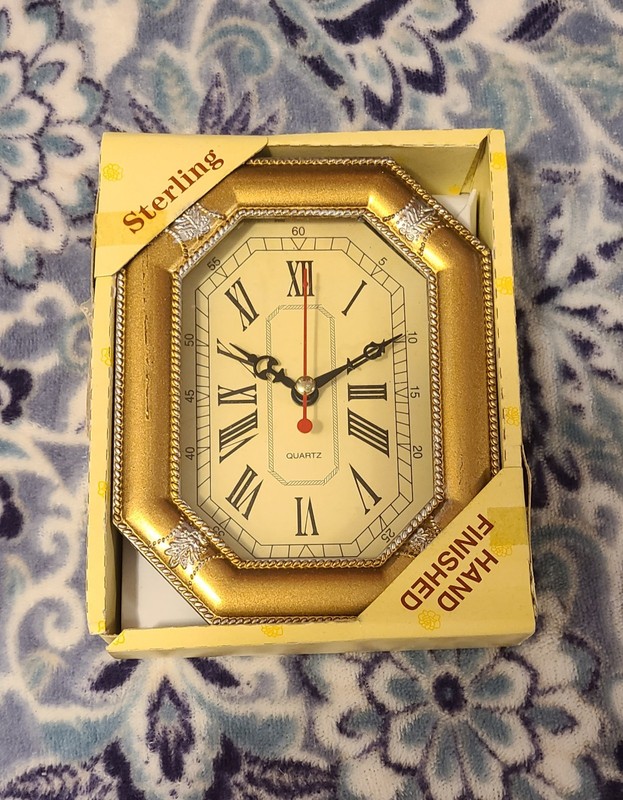 3 1/2" X 5" Sterling Antique Hand Finished Clock New In Original Packaging gallery