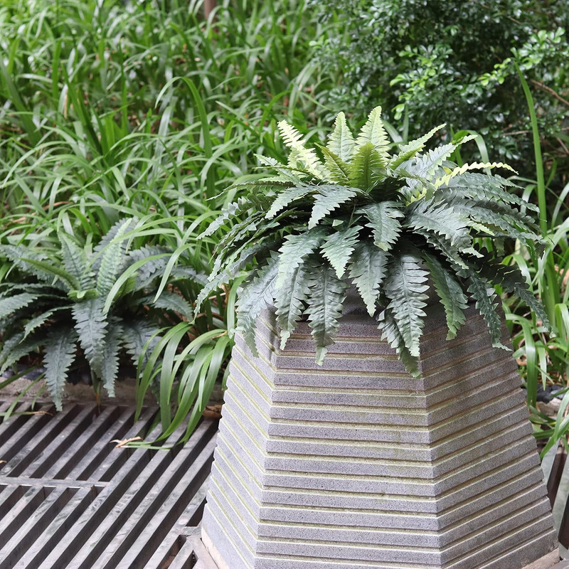 Artificial Ferns for Outdoors, Set of 2 Bouquets 33" Diam Large Fake Ferns Faux gallery