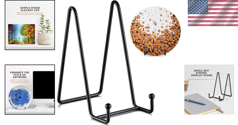 Sturdy 2-Pack 6-Inch Metal Plate Stands - Ideal for Photos & Decorative Items gallery