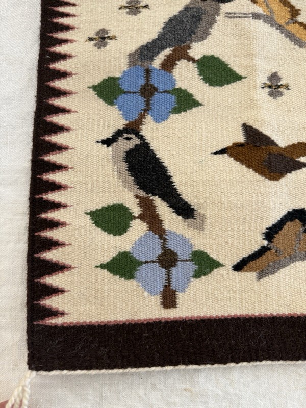 Marie Begay Birds & Butterflies woven tapestry rug wall hanging native indian gallery