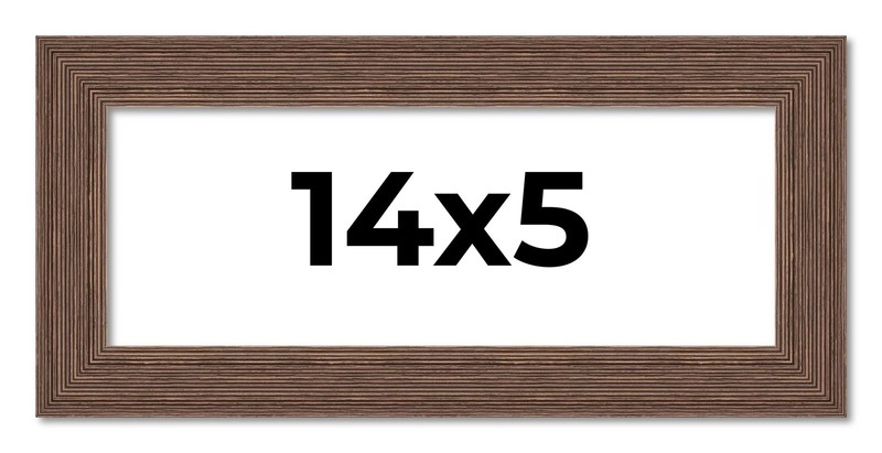 14×5 Frame Brown Farmhouse Solid Wood Picture Frame Width 1.5 Inches | Interior