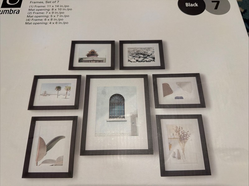Umbra 7-piece Gallery Picture Frame Set Color Black Brand New ￼ gallery