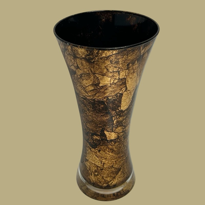 Chris Madden Home Collection 11” Glass Vase Made In Romania Hand Finished Italy gallery