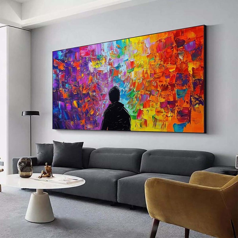 Purple Texture Modern Abstract Hand Painted Oil Painting on Canvas Home Decor
