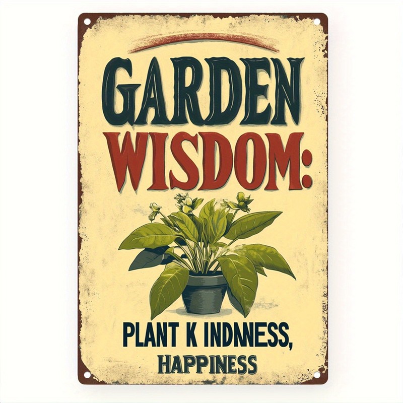 Garden Wisdom Metal Sign Vintage Rustic Outdoor Garden Yard Wall Art Decoration