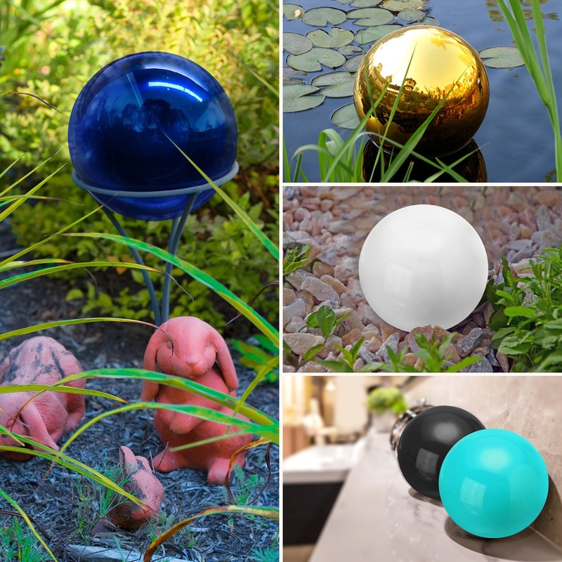 2 Pcs Gazing Ball 2.5 Inch 63mm Reflective Sphere Polished Dark Blue gallery