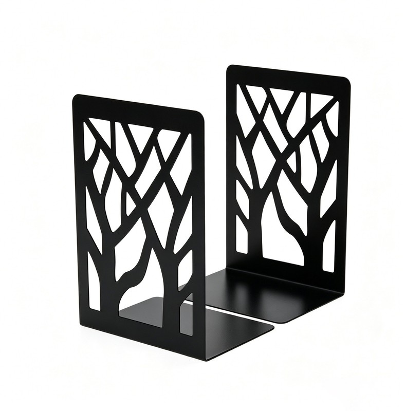 Black Heavy Duty Metal Bookends Book Ends L-shaped Stationery Bookend Holder gallery