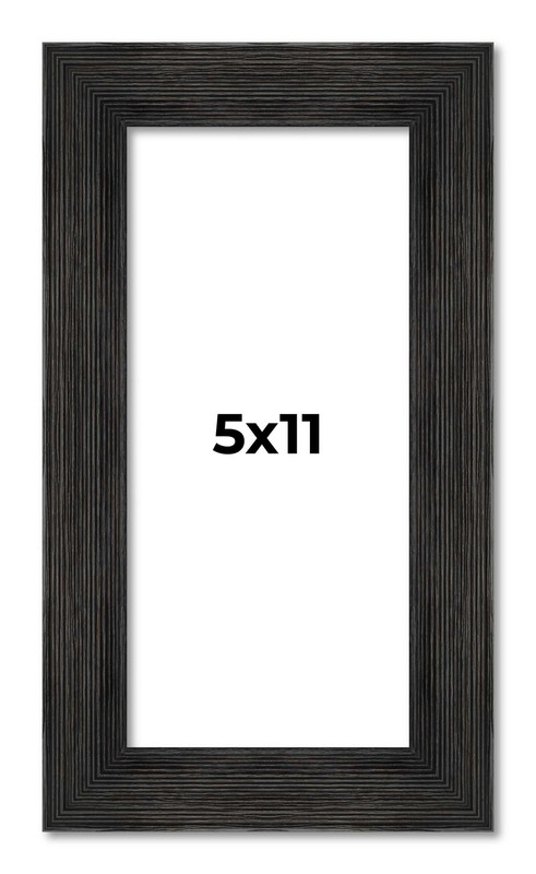 5×11 Frame Black Barnwood Picture Frame Modern Photo Frame UV Acrylic, Acid Free