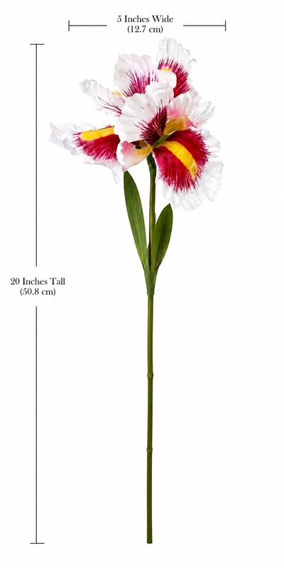 Faux Iris Flower Stems White Pink Yellow Floral Stems Artificial Flowers Cottage gallery