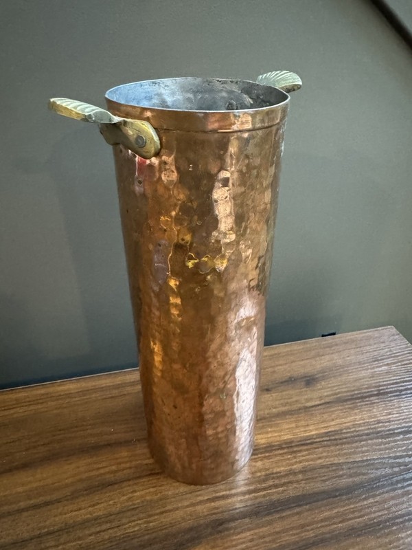 Copper Vessel/vase With Brass Handles