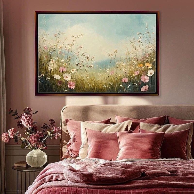 Vintage Wildflowers Wall Art Extra Large Canvas Print Living Room Decor gallery