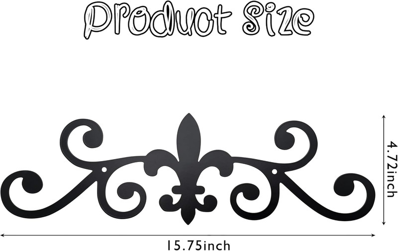 Rustic Metal Scroll Wall Art Small Black Iron Decorative Wall Sculpture for Home gallery