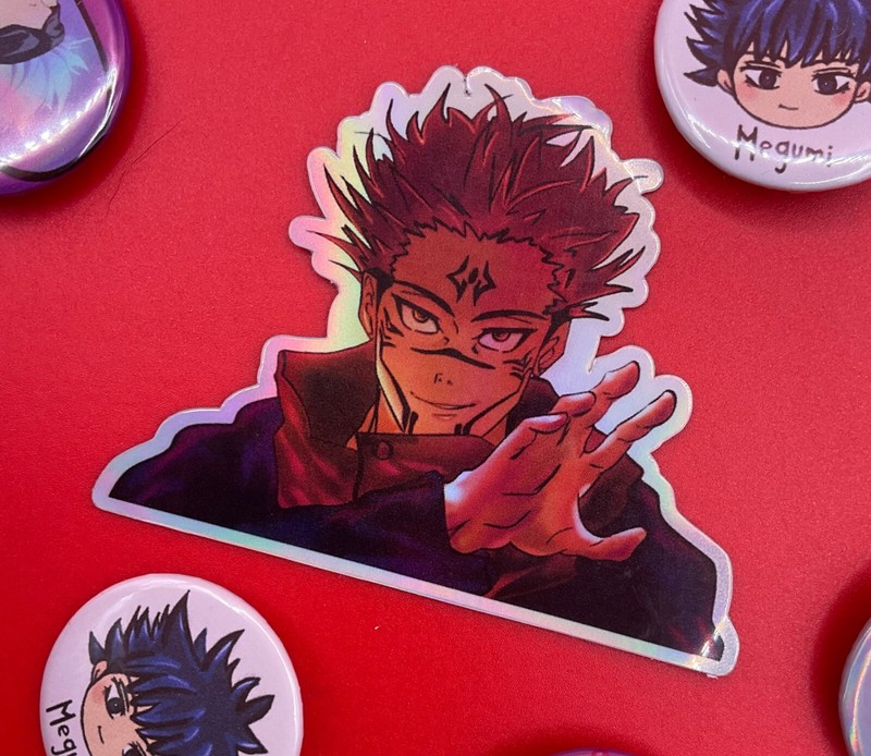 Sukuna Jujutsu Kaisen Holographic Waterproof Sticker 3 x 2