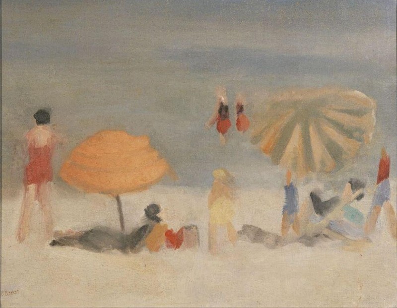 Seaside Clarice Beckett 1925 Australian Tonalist Beach Scene Art Print Muted gallery