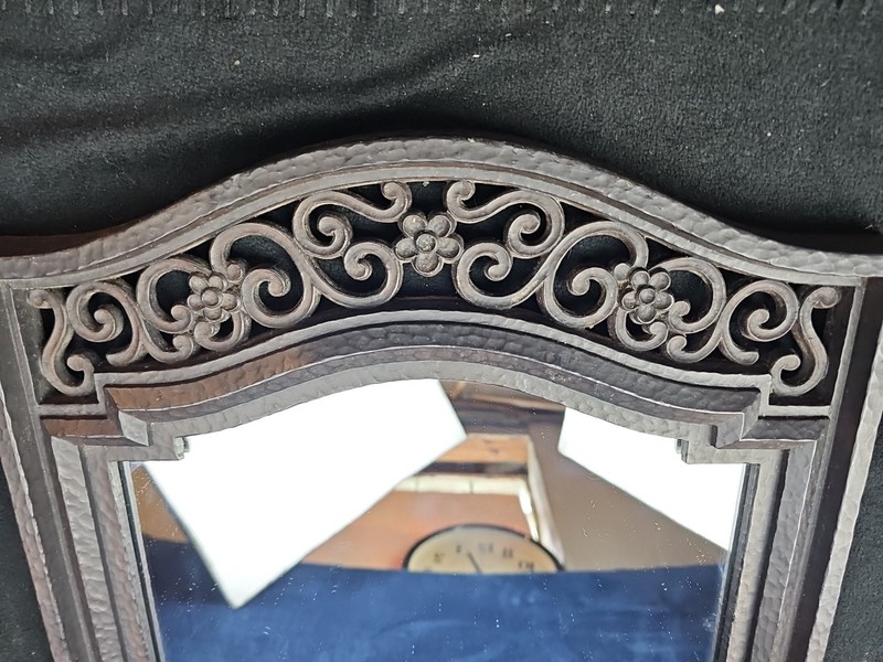 1969 Dart Ind. Syroco Homco Molded Hammered Wood Look Mirror 28.5" X 14.5" 2310 gallery