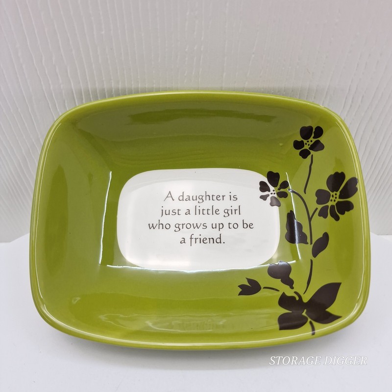 Vintage Elements by Plain Jane Green Porcelain ‘A Daughter Is’ Candy Dish