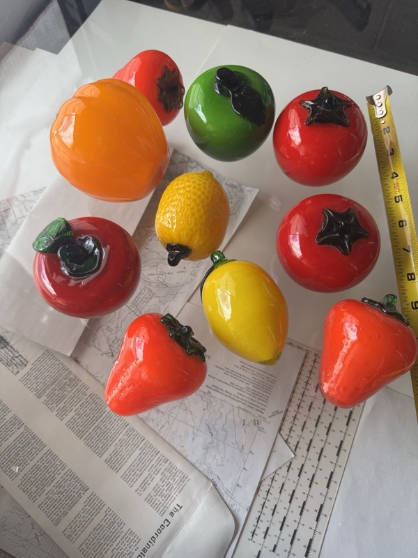 Murano Glass Fruit & Vegetables Lot of 10 count Italian Island ART – No Reserve