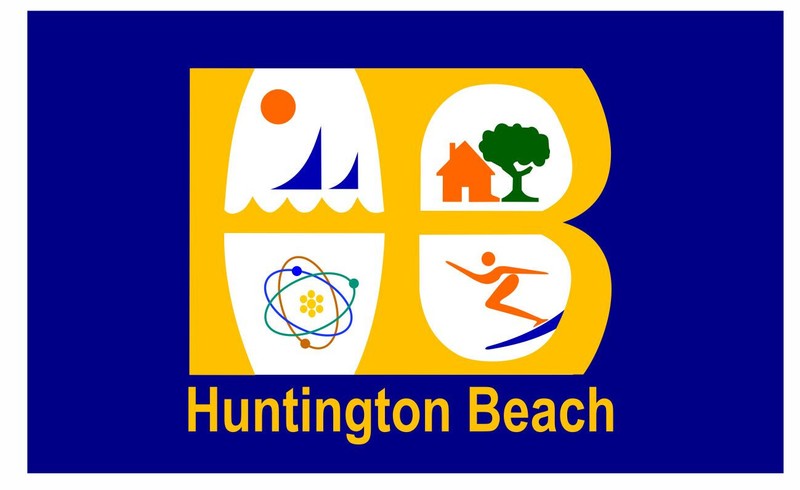 Huntington Beach California Flag Sticker Decal F694