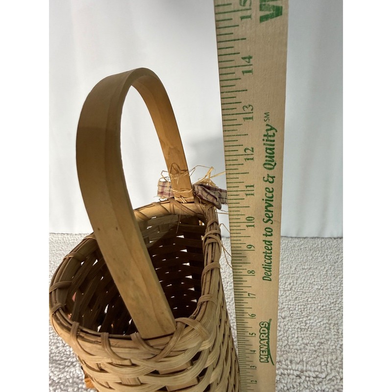 Rustic Woven Wall Basket Birdhouse Sunflower Decor Farmhouse Primitive Handle gallery
