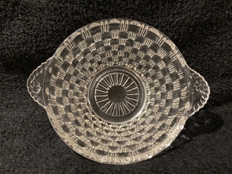 Checkered Candy Dish Clear Glass Bowl 1 3/4″ Tall x 4 1/2″ Wide Trinket