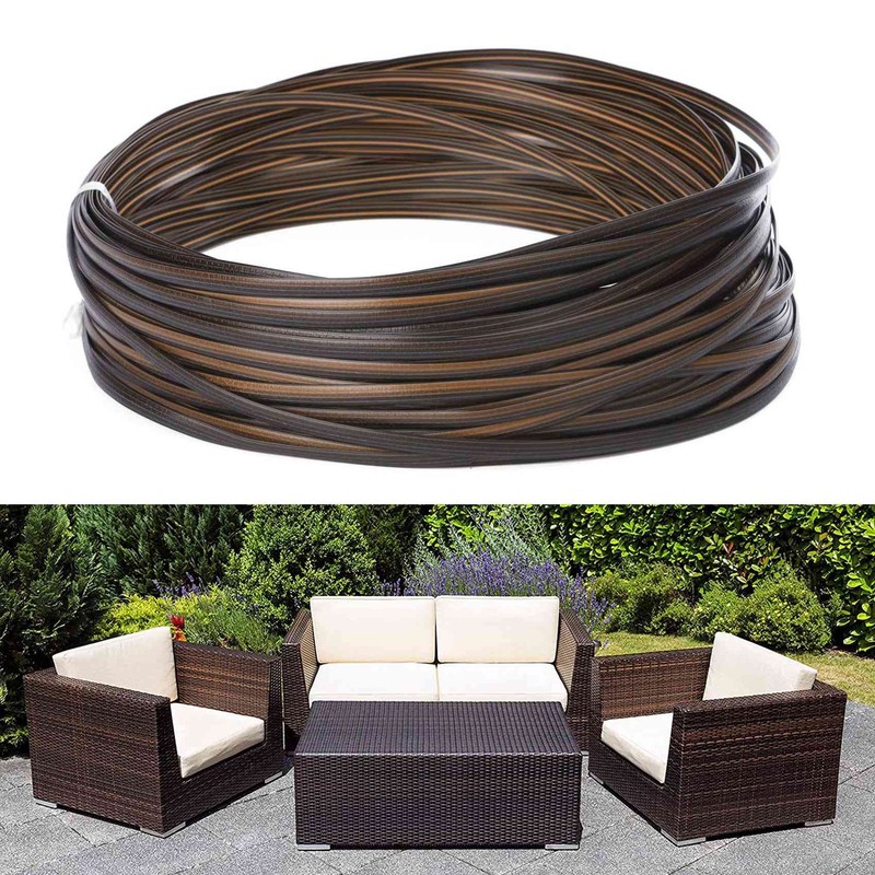 Coffee Gradient Flat Synthetic Rattan Weaving Material Plastic Rattan for9031 gallery