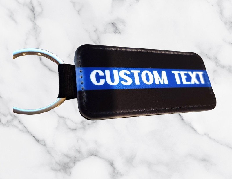 Custom Thin Blue Line Keychain – Personalized Name or Text-Police Support Gift gallery