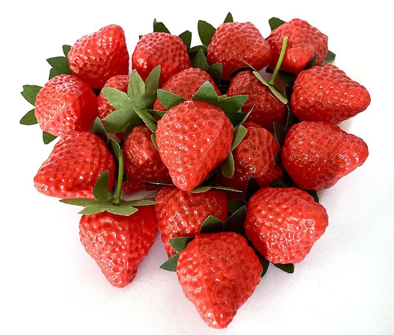 18PCS Plastic Artificial Red Strawberries Fake Lifelike Simulation Realistic …