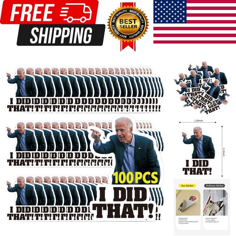 100 Pcs I Did That Biden Stickers,Joe Biden Stickers Funny I Did That – Point…