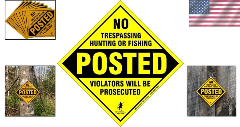 10 Count No Trespassing Signs - Rust-Free Aluminum, Yellow, 5.5"x5.5" gallery