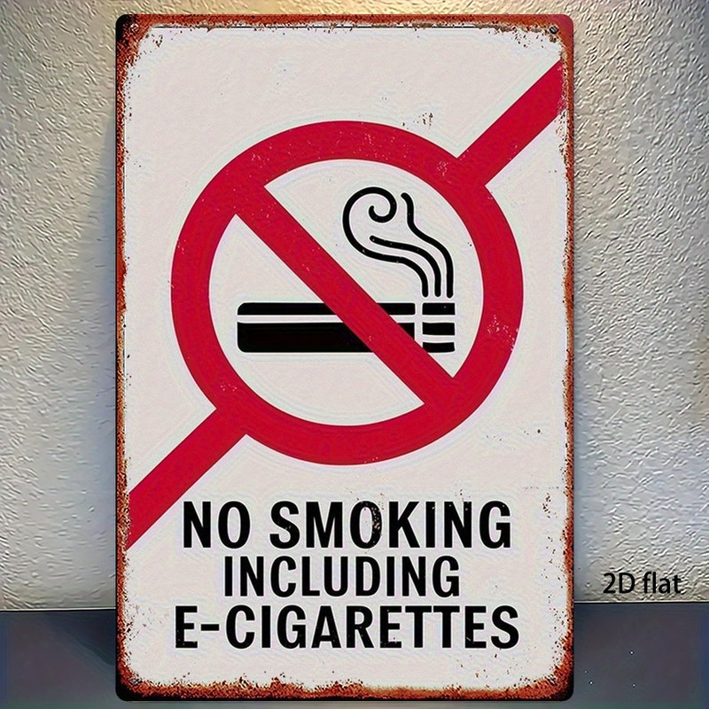 Metal No Smoking Sign 8X12 Inches Tin Wall Decor