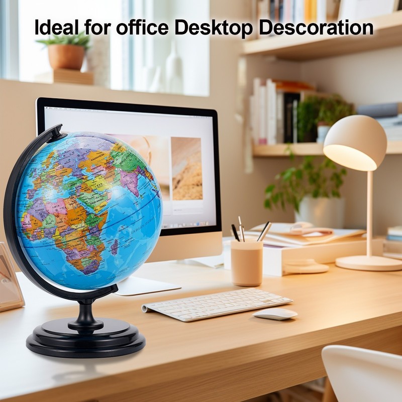 WORLD GLOBE EARTH Map Rotating Geography Ocean Classroom Learning Desktop 10" gallery