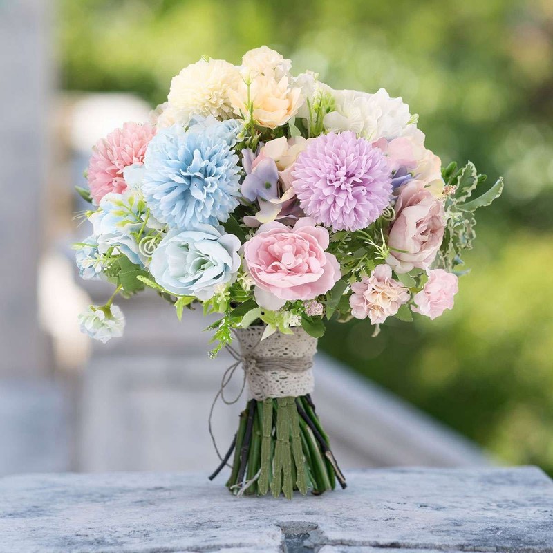 1/2pc 7 Heads Artificial Hydrangea Flowers Silk Bouquet Wedding Party Home Decor gallery