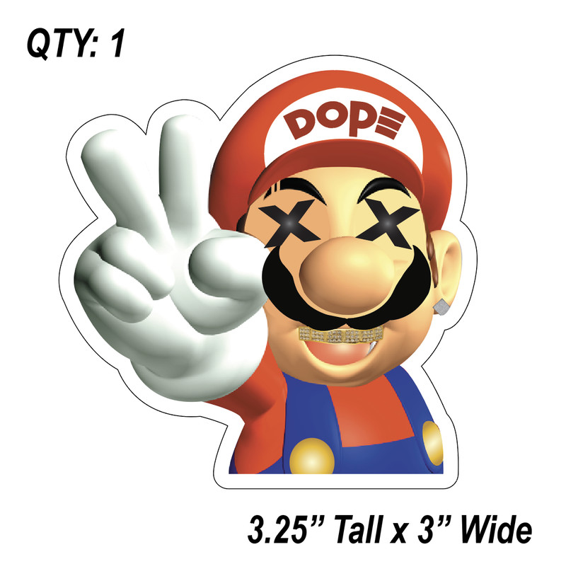 (1) Dope Mario car Sticker Auto Race Drift JDM Decal Euro Tuner Boost Funny NEW gallery