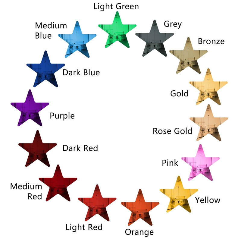 50 Pack 5" Star Colored Mirror Acrylic Pieces for Arts and Crafts gallery
