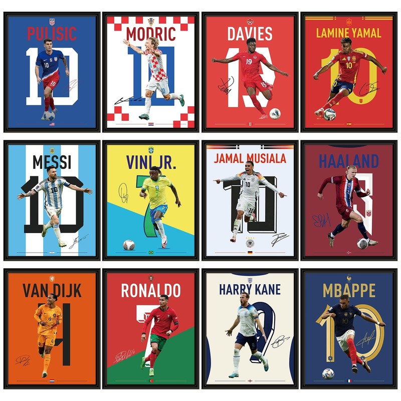 12 PCS World Cup 2026 Soccer Superstar Poster 14″x11″, World Cup 2026 Merchan…