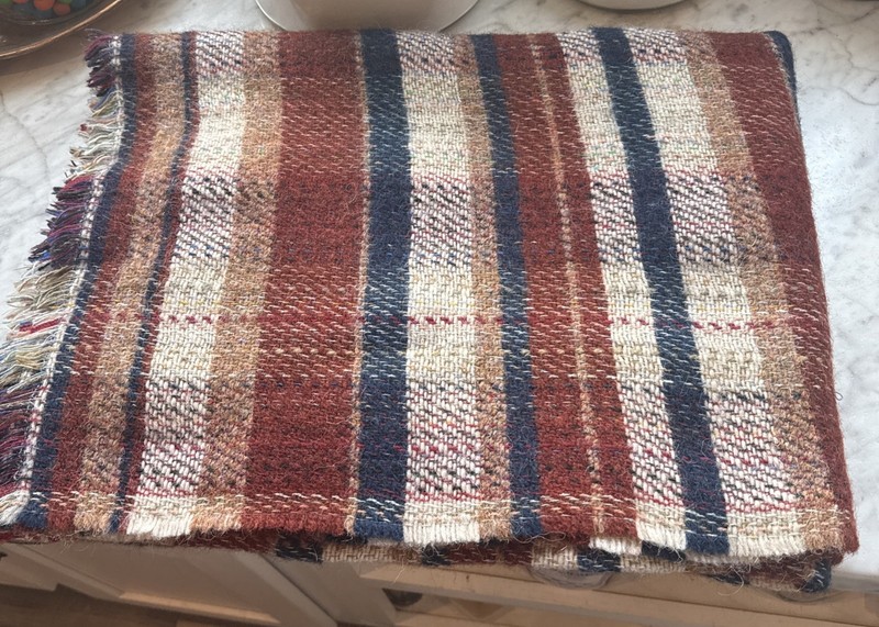 44x64 Vintage The Log Cabin brand Wool blanket/throw Made in Wales. Multicolor gallery