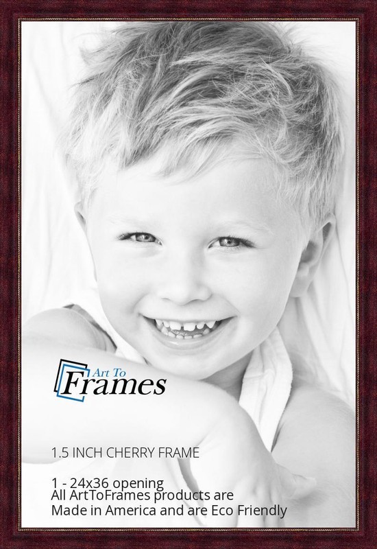 ArtToFrames Custom Picture Poster Frame Red Cherry with Beads 1.5" Wide Wood gallery
