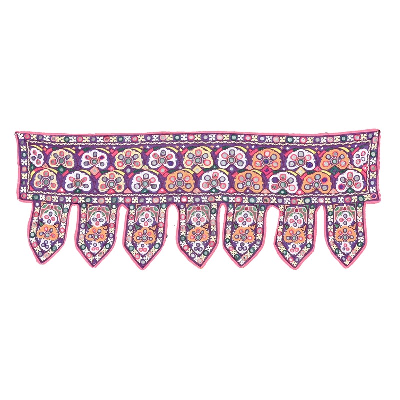 Traditional Decorative Mirror Work Hand Crafted Wall Hanging Toran Bandanwal
