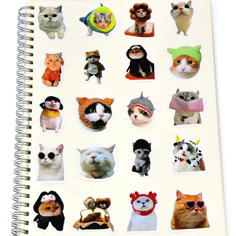 10 50 100pcs Funny Cat Stickers Cartoon Cute Decals Toy Stationery Guitar gallery