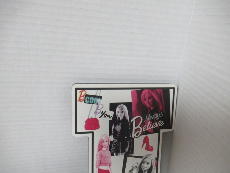 Barbie Letter "J" Wood Wall Art Print Décor For Kids Room NEW gallery