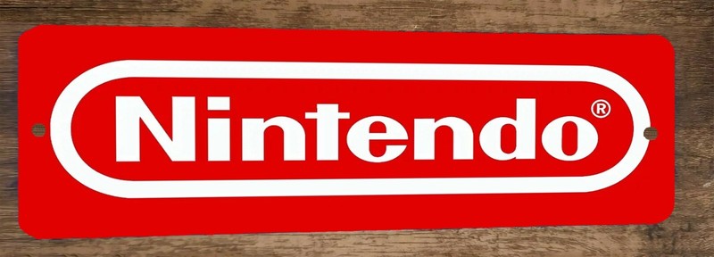 Red Nintendo Logo Video Game 3×12 Metal Wall Sign