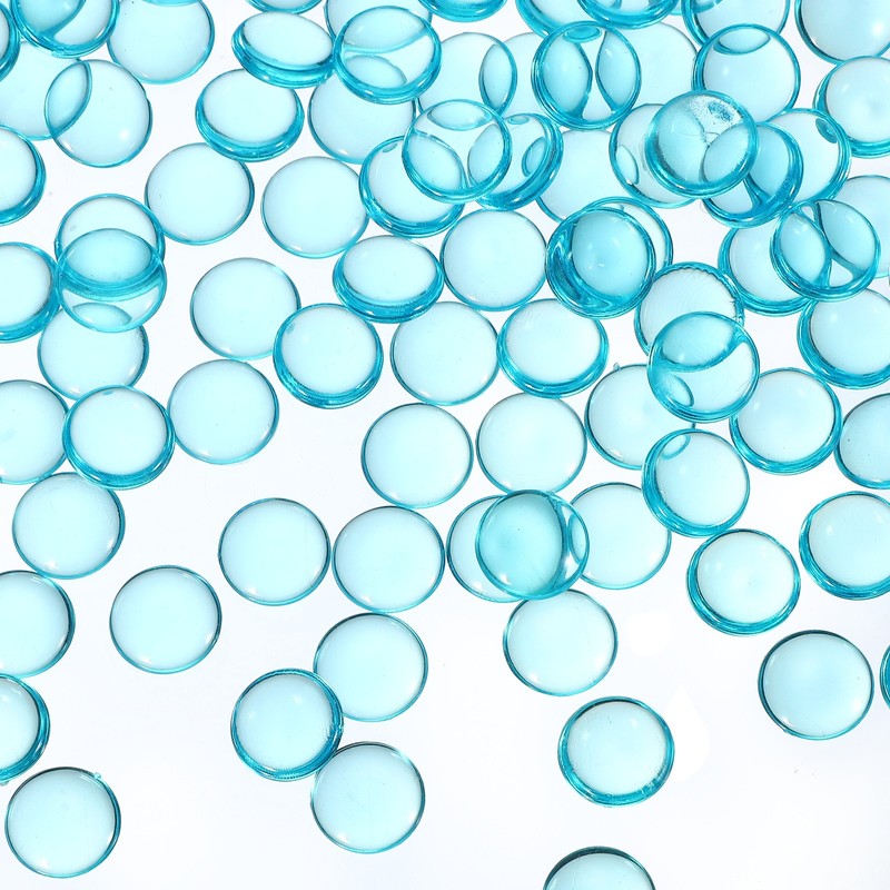 500G(1.1LB) Mini Acrylic Flat Marbles 15mm Vase Fillers Gems Decor Blue