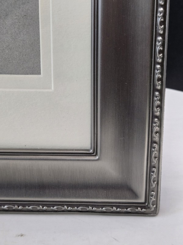 Silver Beaded Picture Frame 13x16 Matted for 8x10 Art Elegant Metallic gallery