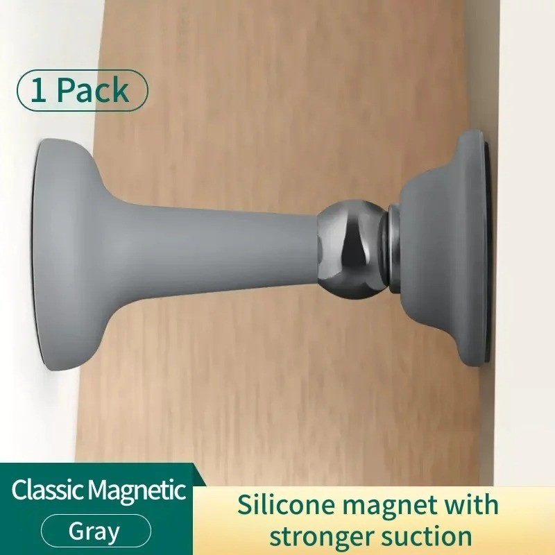 1pc No Drill Silicone Door Stopper Strong Suction Floor Protector - NEW gallery