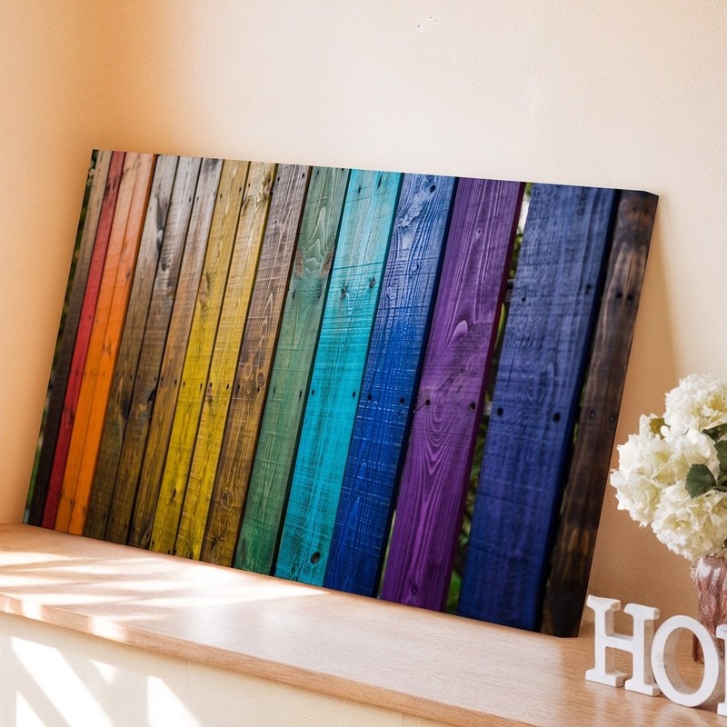 Create A Vibrant Vertical Composition Featuring An Array Of Wooden Wall Art gallery