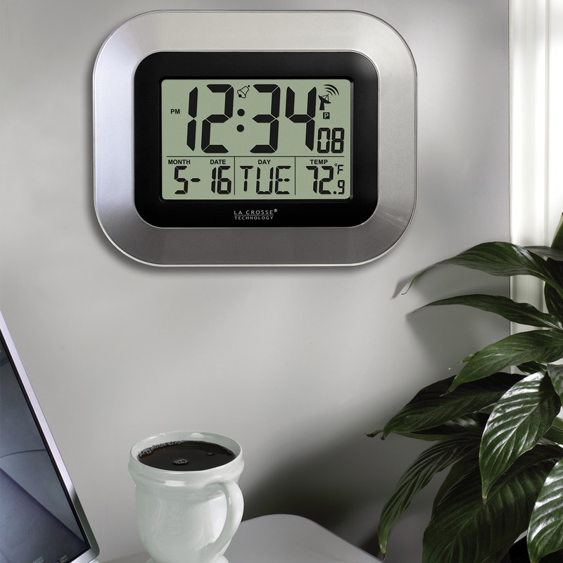 WT-8005U-S La Crosse Technology Atomic Digital Wall Clock IN Temperature & Date gallery