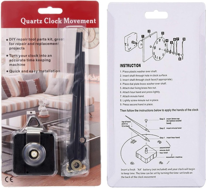 Hicarer Clock Movement Mechanism High Torque Long Shaft Black gallery