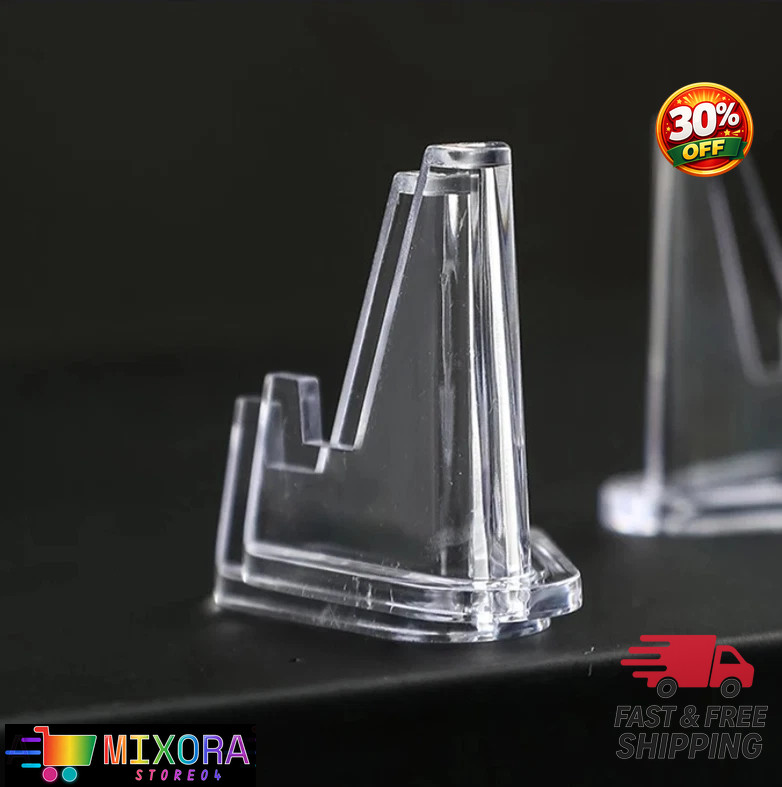 10pcs Transparent Acrylic Coin Display Stands Mini Easel Holders Collectibles gallery